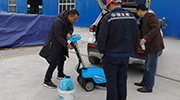 四川手推折叠洗地机在中国交建成新蒲项目车间作业洗地
